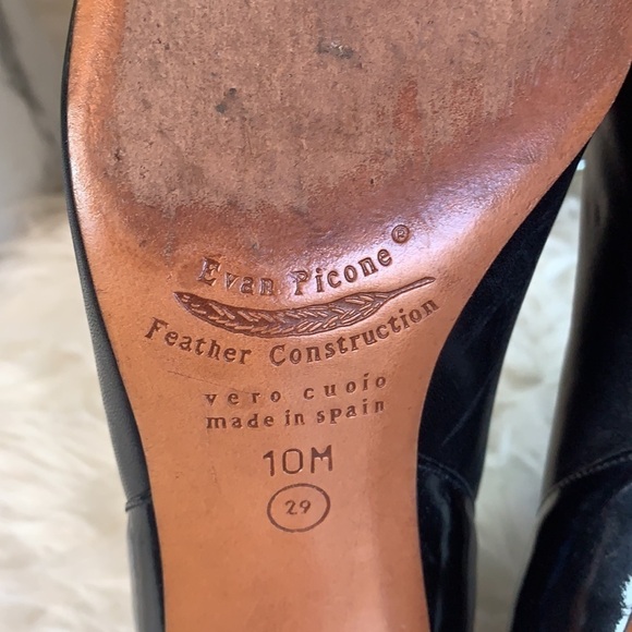 EVAN Picone Black Patent Feather Construction Pointed toe Pump Size 10 - Picture 7 of 15